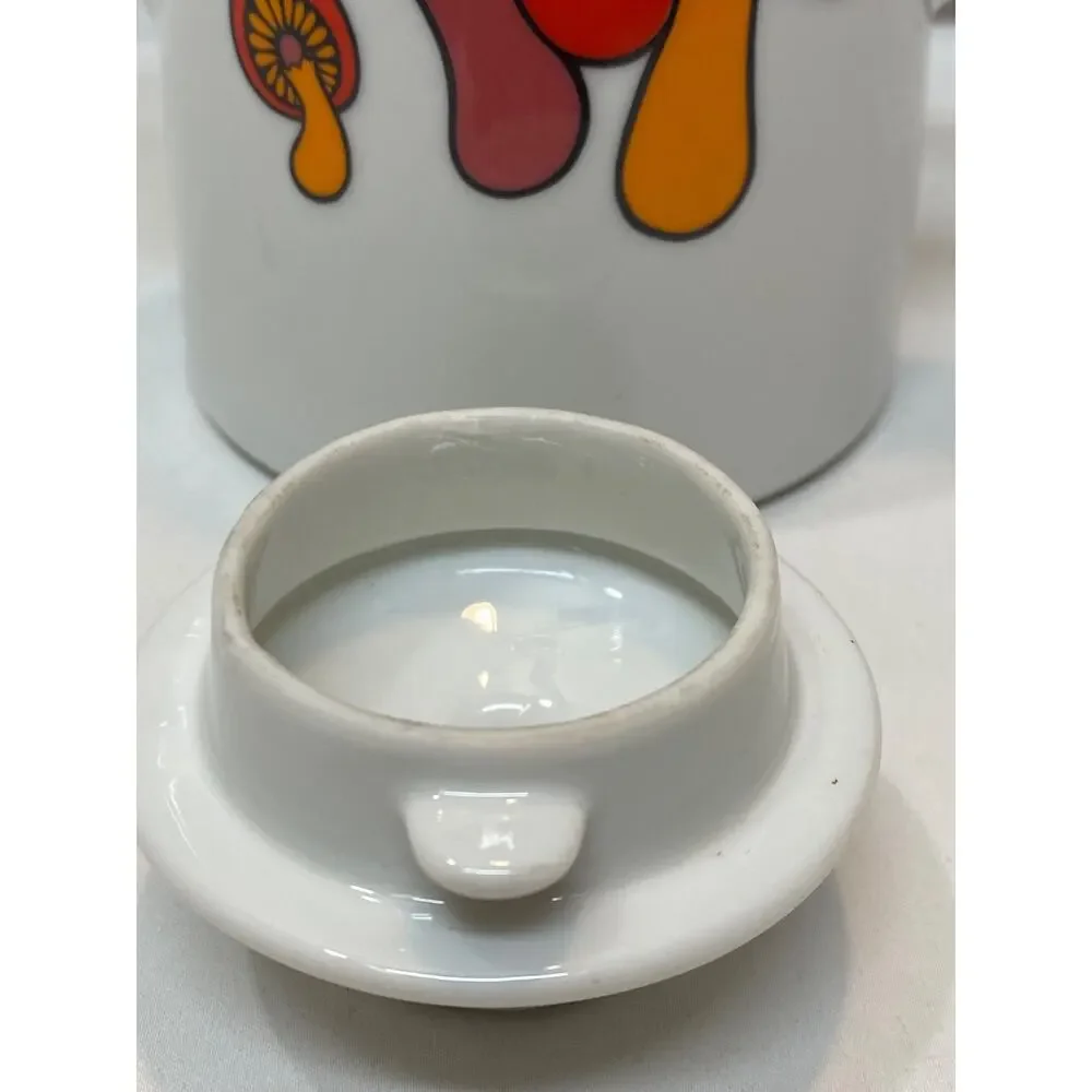 Vintage '70s Coffee/Tea Pot Mushroom Motif 10